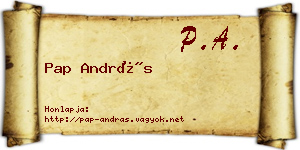 Pap András névjegykártya